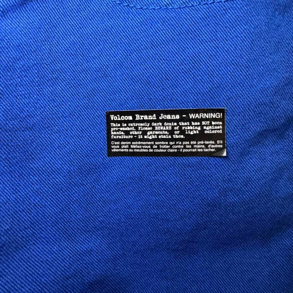 NWT Volcom Women’s Mid-Rise What The Twill Flare Denim Royal Blue Jeans — Size 1 - Picture 7 of 8